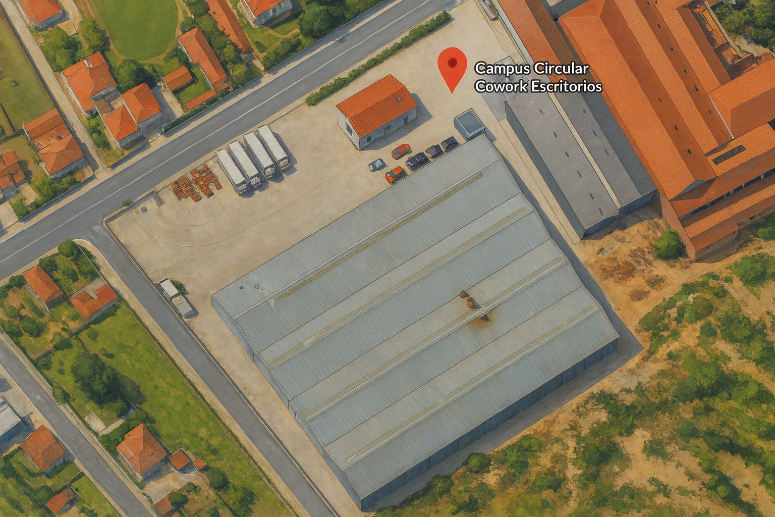 Mapa e Vista Aérea do Campus Circular